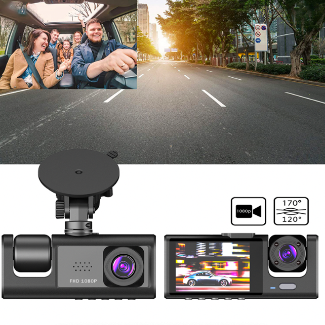 Cámara Vehicular Doble 360° con Visión Nocturna Multi Drive