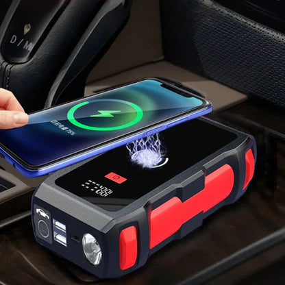Auxiliador de Arranque Portátil 12000mAh con Power Bank y Carga por Inducción