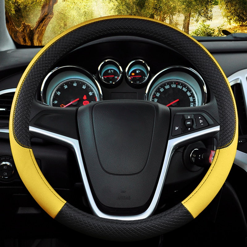 Funda Bicolor para Volante en Cuero PU Antideslizante