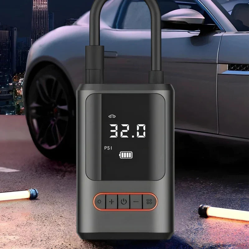 Bomba de Aire Eléctrica Portátil Digital Inalámbrica 150 PSI con Batería Recargable para Auto, Moto y Bicicleta