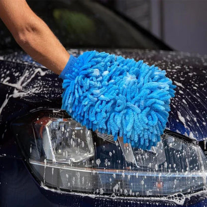 Kit de 3 Guantes de Microfibra de Alta Absorción para Lavado Automotor Antirrayas