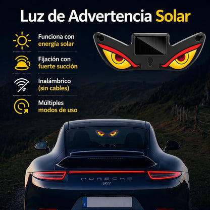 Luz LED Ojos Demoníacos Solar para Vidrio de Auto con Control