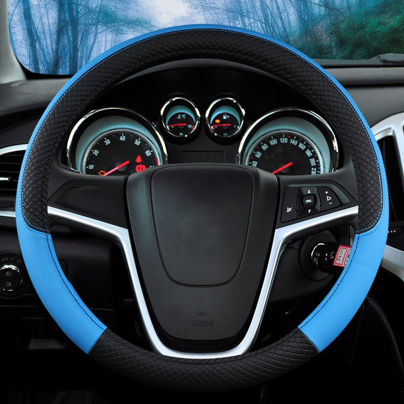Funda Bicolor para Volante en Cuero PU Antideslizante