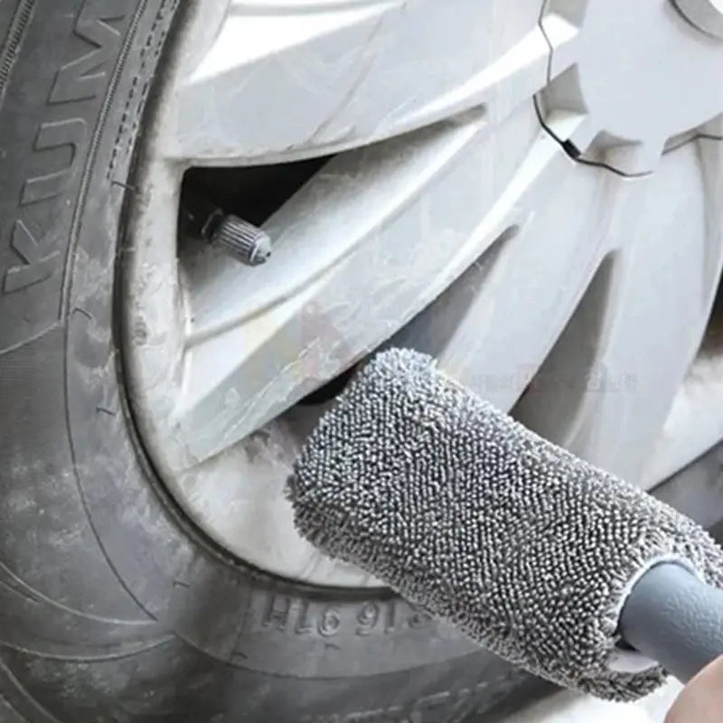 Cepillo Automotor de Microfibra para Limpieza Detallada de Llantas y Aros
