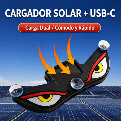 Luz LED Ojos Demoníacos Solar para Vidrio de Auto con Control