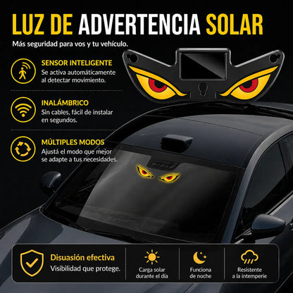 Luz LED Ojos Demoníacos Solar para Vidrio de Auto con Control