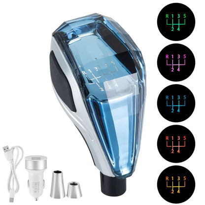 Pomo de Cambios LED Crystal — Iluminación 7 Colores — Universal Manual y Automático