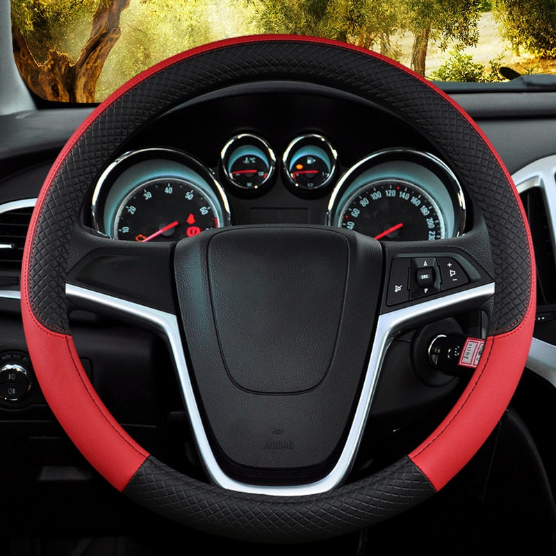 Funda Bicolor para Volante en Cuero PU Antideslizante